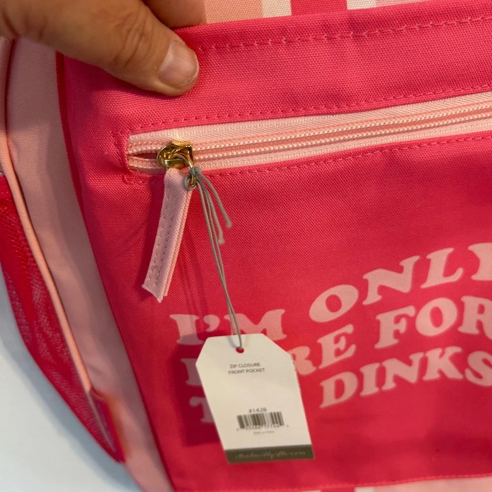Steel Mill & Co Pink I\'m Only Here For The Dinks Pickleball Sling‎ Bag NWT